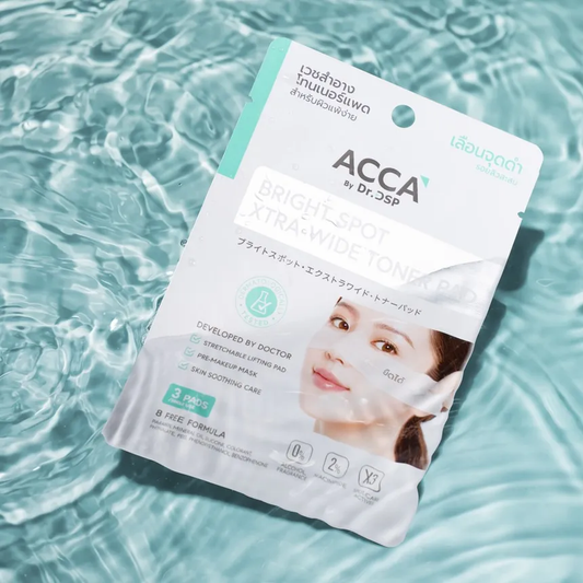 ACCA by Dr. DSP Bright Spot Xtra-Wide Toner Pad — 2% Niacinamide + X3 Spot Care Actives | 3 Pads