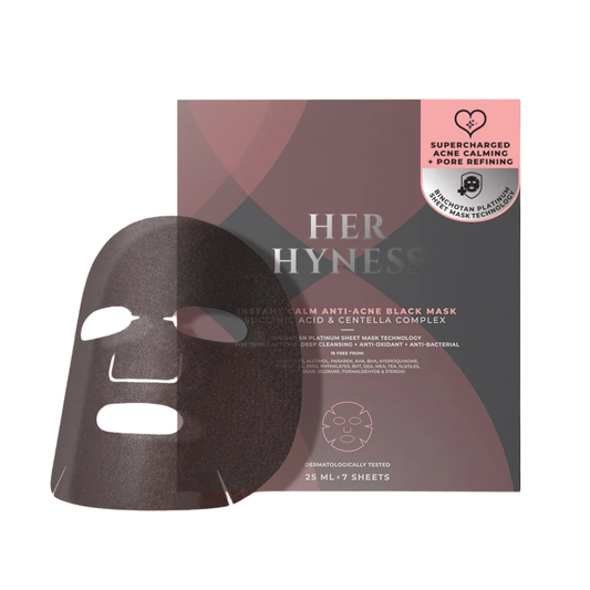 HER HYNESS | CALM ANTI-ACNE BLACK MASK 🩷 Succinic Acid & Centella Complex | 25ml