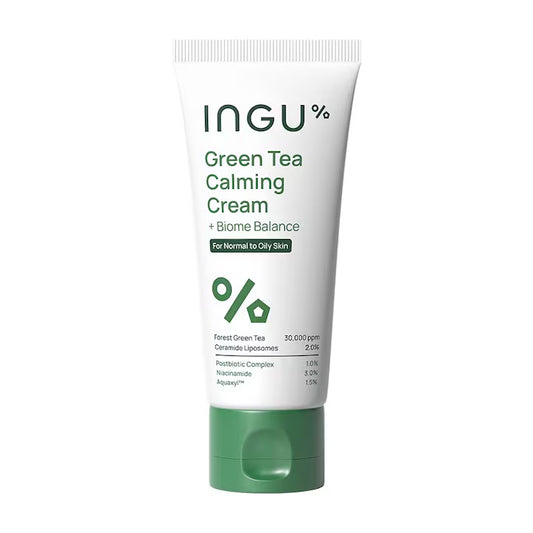 INGU% Green Tea Calming Cream + Biome Balance 50ml — For Normal to Oily Skin