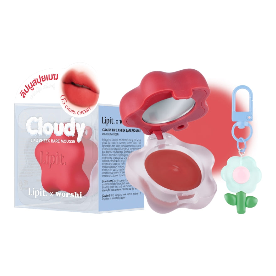 Lipit Cloudy Lip & Cheek Bare Mousse Chupa Cherry