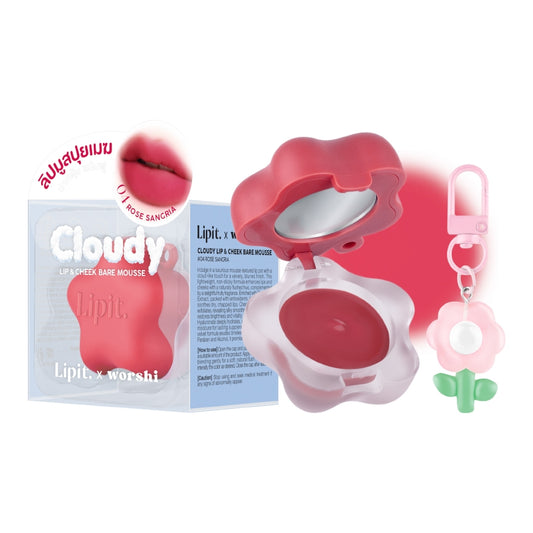 Lipit Cloudy Lip & Cheek Bare Mousse Rose Sangria