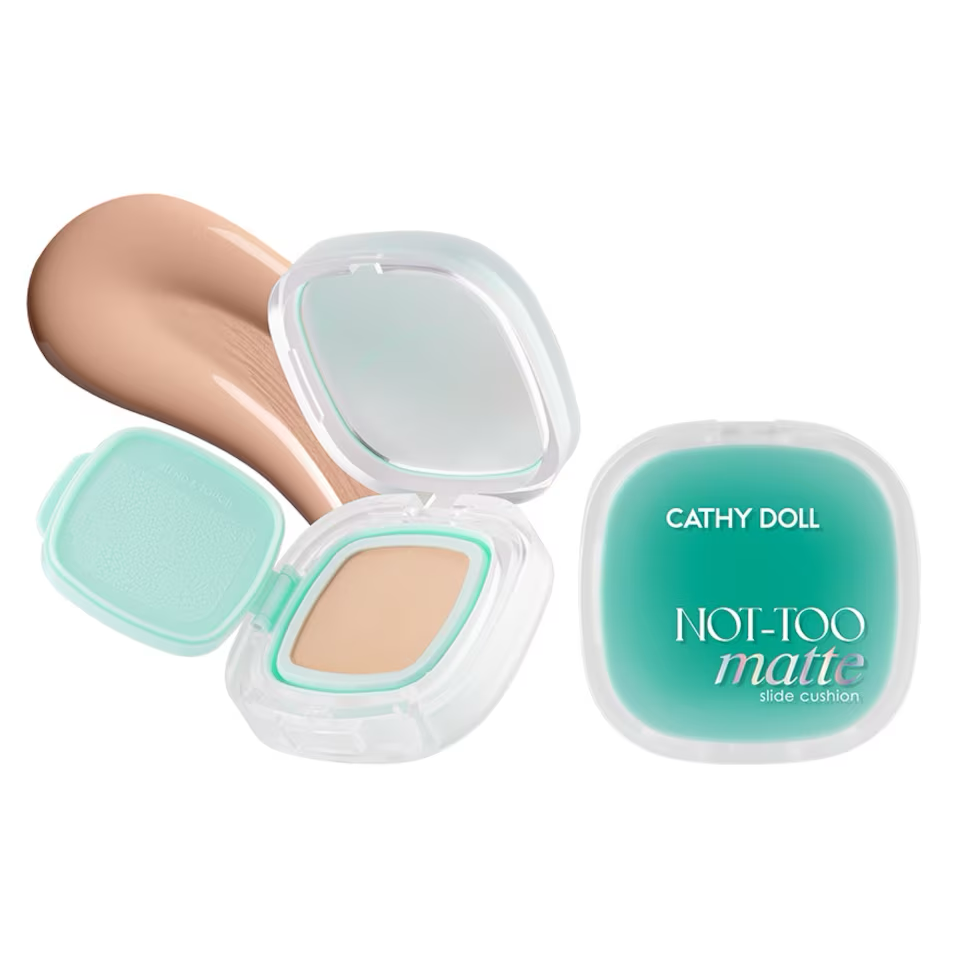 Cathy Doll Not-Too Matte Slide Cushion SPF50+ PA++++ — Oil-Control Cushion Foundation | 02 Light Beige | 12g