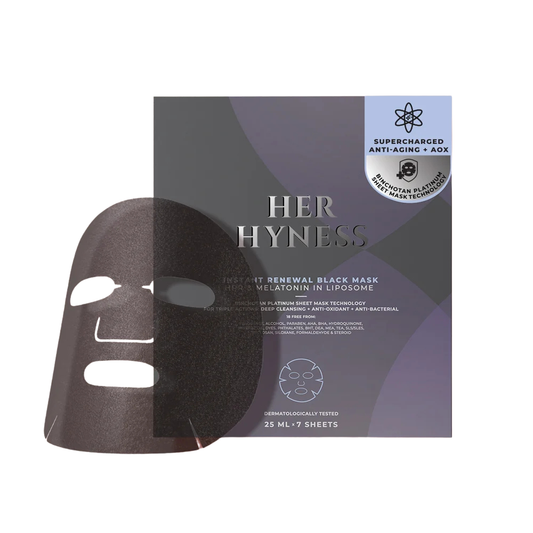 HER HYNESS | RENEWAL BLACK MASK 🩵 HPR & Melatonin in Liposome 25ml