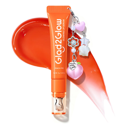 Glad2Glow | Glowing Lip Serum & Tint | Peach Pie with Peach Charm