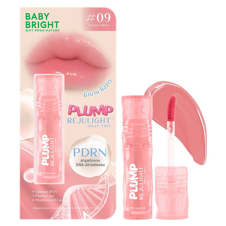 Baby Bright Plump Rejulight Jelly Tint — Plumping Glossy Lip Tint | 09 Living Coral | 3g