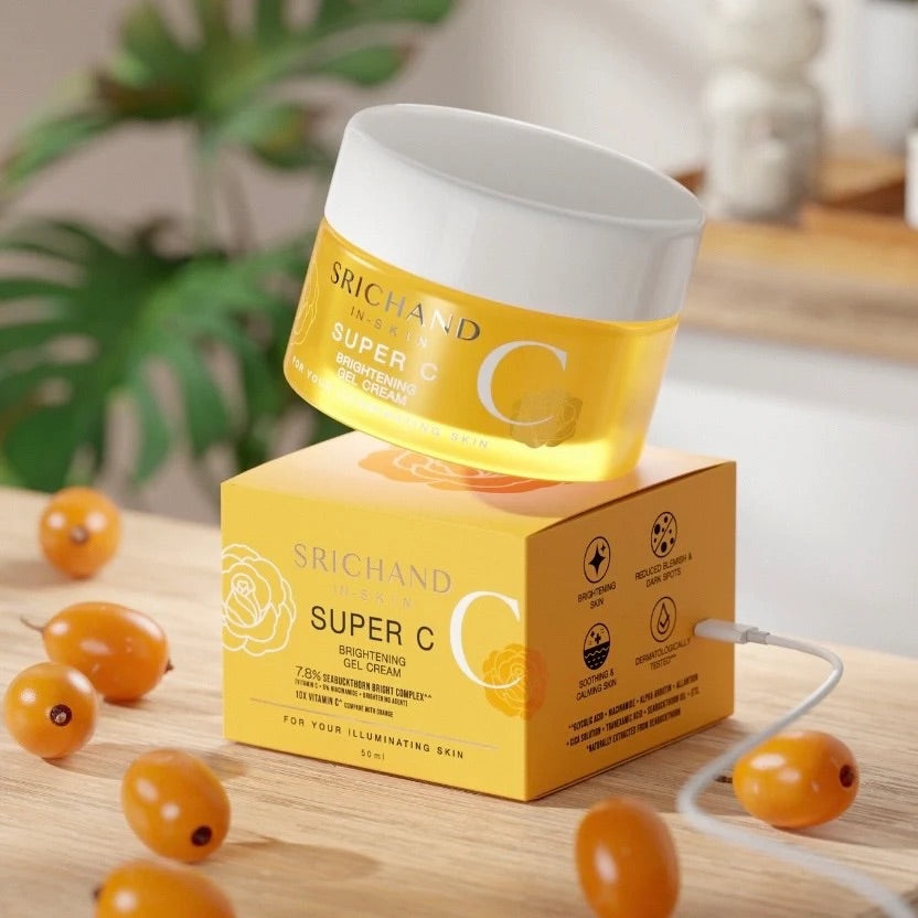 Srichand In-Skin Super C Brightening Gel Cream 50ml — 7.8% Seabuckthorn Bright Complex
