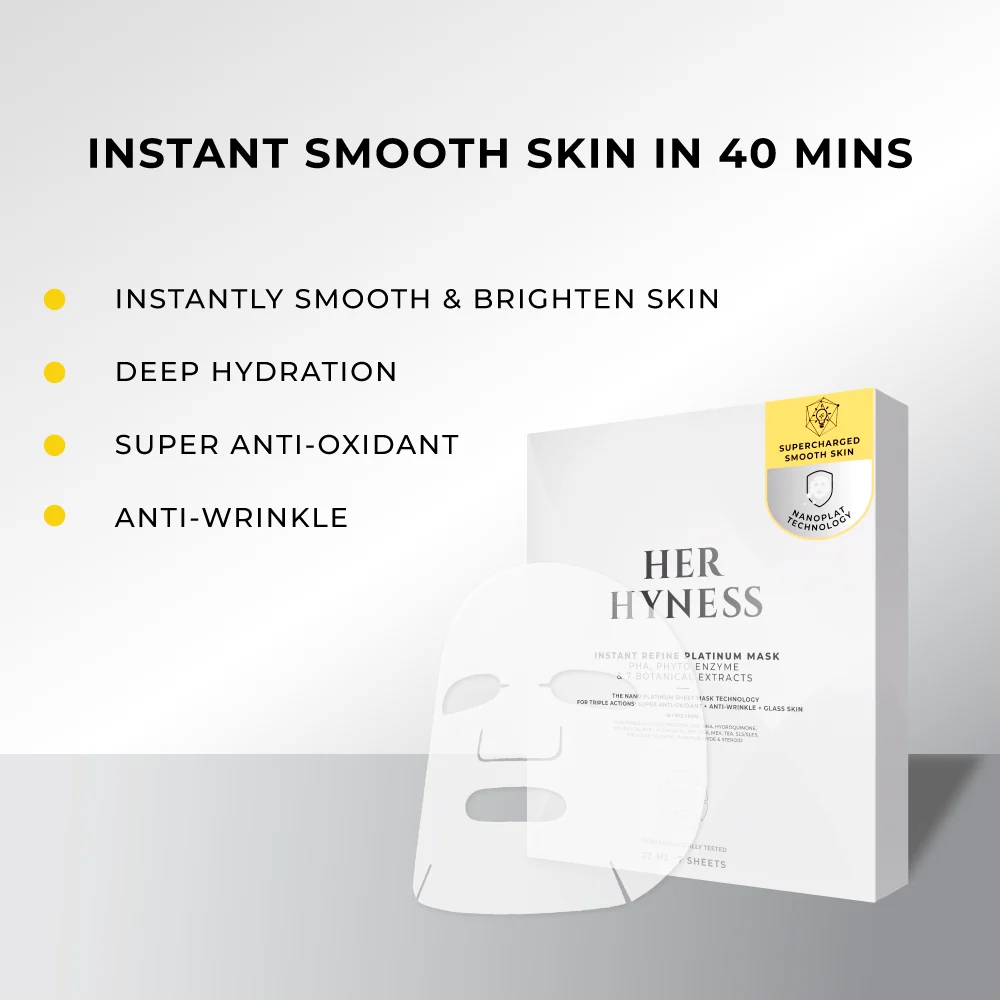 Her Hyness 3X Instant Platinum Mask Set — Refine + Youth PDRN + Balance | 22ml x 3