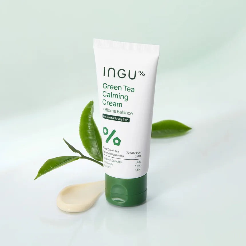 INGU% Green Tea Calming Cream + Biome Balance 50ml — For Normal to Oily Skin