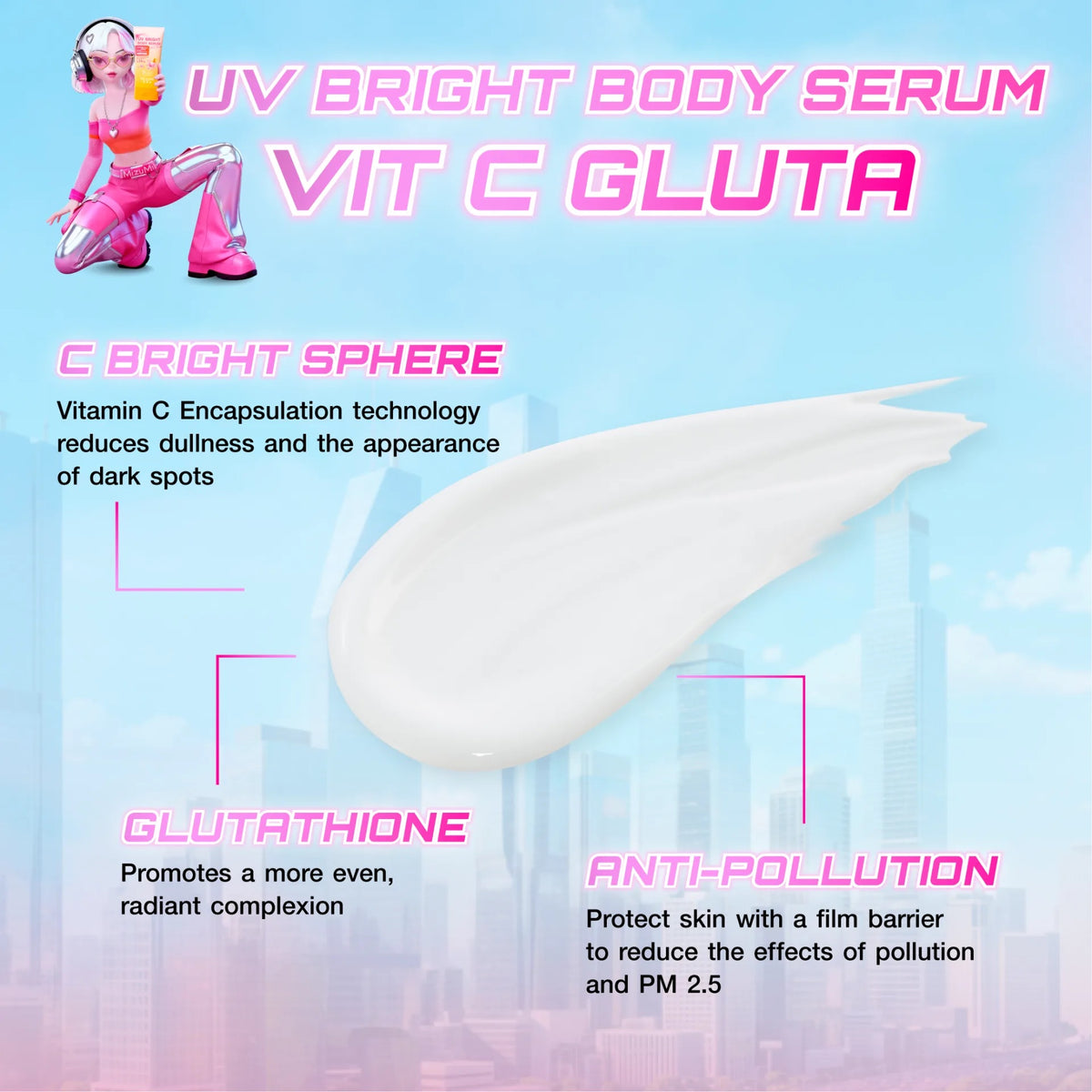 MiZuMi | UV Bright Body Serum Vit C Gluta SPF 50+ PA++++ | 180ml