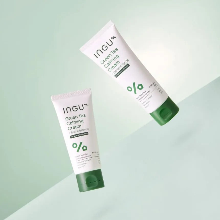 INGU% Green Tea Calming Cream + Biome Balance 50ml — For Normal to Oily Skin